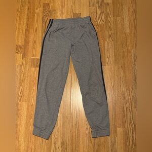 John Galt Gray Jogger sweat Pants with navy blue Stripes on the side